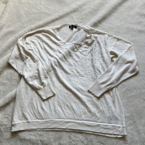 Lily Morgan Long Sleeve Metal Dealing White Top